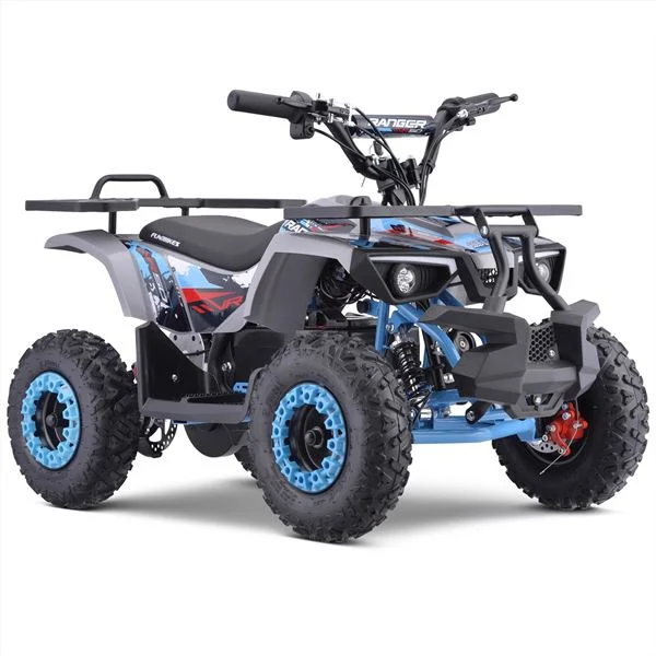 ranger 1000w premium nardo grey blue kids mini electric quad bike